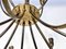Lámpara de araña Mid-Century grande de latón patinado con 15 brazos, Alemania, años 50, Imagen 6