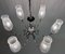 Lustre Néo-Classique à Six Lampes en Verre et Acier Chromé de Kaiser Leuchten, 1950s 6