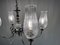 Neo-Classical Six-Light Glass and Chromed Steel Chandelier from Kaiser Leuchten, 1950s 3