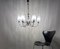 Neo-Classical Six-Light Glass and Chromed Steel Chandelier from Kaiser Leuchten, 1950s, Image 4