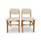 Mid Century Scandinavian Design Fully Restored In Off-White Fabric Dining Chairs, Set of 4 7