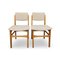 Mid Century Scandinavian Design Fully Restored In Off-White Fabric Dining Chairs, Set of 4 7