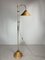 Lámpara de pie italiana de ratán de bambú y latón, años 70, Imagen 1