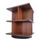 Mid-Century Model Girevole 823 Bookcase in Walnut and Lacquered Metal with Leather Top by Giancarlo Frattini for Bernini 3