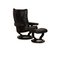 Wing Lounge Chair with Stool in Leather from Stressless, Set of 2 1