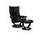 Wing Lounge Chair with Stool in Leather from Stressless, Set of 2, Image 1
