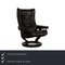 Wing Lounge Chair with Stool in Leather from Stressless, Set of 2 2