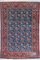 Grand Tapis Mashhad Vintage avec Fleurs et Oiseaux 1