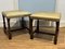 Leather & Oak Foot Stools, Set of 2, Image 6