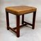 Tan Leather & Wood Foot Stool 1