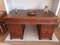 Vintage Carved Oak Writing Desk with Leather Top, 1970s, Image 6