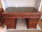 Vintage Carved Oak Writing Desk with Leather Top, 1970s, Image 5