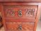 Vintage Carved Oak Writing Desk with Leather Top, 1970s 10