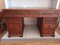 Vintage Carved Oak Writing Desk with Leather Top, 1970s, Image 7