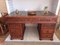 Vintage Carved Oak Writing Desk with Leather Top, 1970s 2