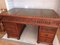 Vintage Carved Oak Writing Desk with Leather Top, 1970s 13