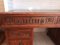 Vintage Carved Oak Writing Desk with Leather Top, 1970s 11