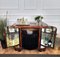 Italian Art Deco Walnut Burl and Mirror Mosaic Dry Bar Cabinet, 1940s, Image 3