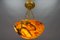 Lampada a sospensione Art Déco color ambra in alabastro e bronzo, Francia, anni '20, Immagine 5