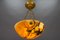 French Art Deco Amber Color Alabaster and Bronze Pendant Light, 1920s 11