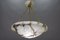 Art Deco French White and Black Alabaster and Brass Pendant Light, 1920s, Image 10