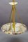 Art Deco French White and Black Alabaster and Brass Pendant Light, 1920s 15