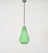 Green Murano Cased Glass and Brass Pendant from Stilnovo, 1950s 9