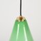 Green Murano Cased Glass and Brass Pendant from Stilnovo, 1950s 4