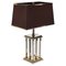 Hollywood Regency Chrome and Brass Columns Table Lamp by Rome Rega, 1970s, Image 1