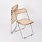 Silla Plia de paja y cromo de Giancarlo Piretti para Castelli, años 70, Imagen 9