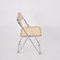 Silla Plia de paja y cromo de Giancarlo Piretti para Castelli, años 70, Imagen 3