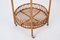 French Riviera Bamboo and Rattan Serving Bar Cart Trolley, 1960s 5