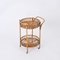 French Riviera Bamboo and Rattan Serving Bar Cart Trolley, 1960s 11