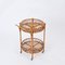 French Riviera Bamboo and Rattan Serving Bar Cart Trolley, 1960s 9