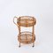 French Riviera Bamboo and Rattan Serving Bar Cart Trolley, 1960s 7