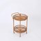 French Riviera Bamboo and Rattan Serving Bar Cart Trolley, 1960s 2