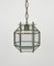 Lampe à Suspension Mid-Century en Laiton et Verre Biseauté de style Adolf Loos, Italie, 1950s 8