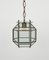 Mid-Century Pendant Light in Brass and Beveled Glass in the style of Adolf Loos, Italy, 1950s 8