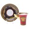 24kt Gold Porcelain Versace Medusa Cup & Saucer from Rosenthal, Set of 2 1