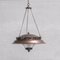 Lampe à Suspension Style Pagode Antique en Verre et Métal, France 1