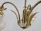 Lámpara de araña Liberty italiana de vidrio y latón, años 70, Imagen 12