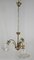 Lámpara de araña Liberty italiana de vidrio y latón, años 70, Imagen 1