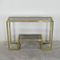 Table Console Vintage en Laiton et Verre, Italie, 1970s 1