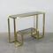 Table Console Vintage en Laiton et Verre, Italie, 1970s 2