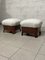 Große Mahagoni & Bouclé Poufs, 1930er, 2er Set 9