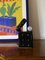 Black Glazed Ceramic Lighter-Shaped Table Lamp, Italy, 1980s 10