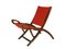 Mid-Century Wood and Fabric Folding Chair by Gio Ponti for Reguitti, 1950s 1