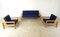 Scandinavian Wooden Living Room Set, 1970s, Set of 3 1