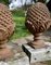 Large Iron Gate Post Finials in the Shape of Pine Cone, 1950s, Set of 2 3