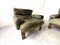 Vintage Modular Green Leather Sofa, 1960s, Set of 7 3